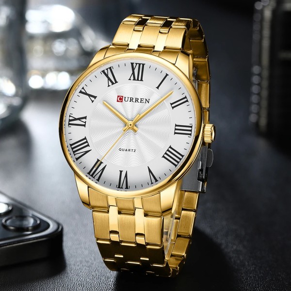 Годинник наручний Curren 8422 Gold-White