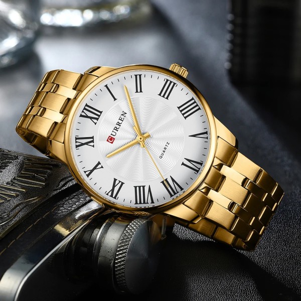 Годинник наручний Curren 8422 Gold-White