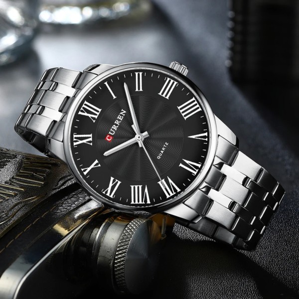 Годинник наручний Curren 8422 Silver-Black