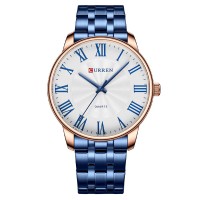 Годинник наручний Curren 8422 Blue-Gold-White