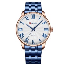 Годинник наручний Curren 8422 Blue-Gold-White