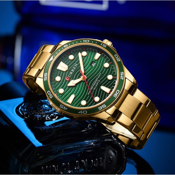 Годинник наручний Curren 8426 Gold-Green