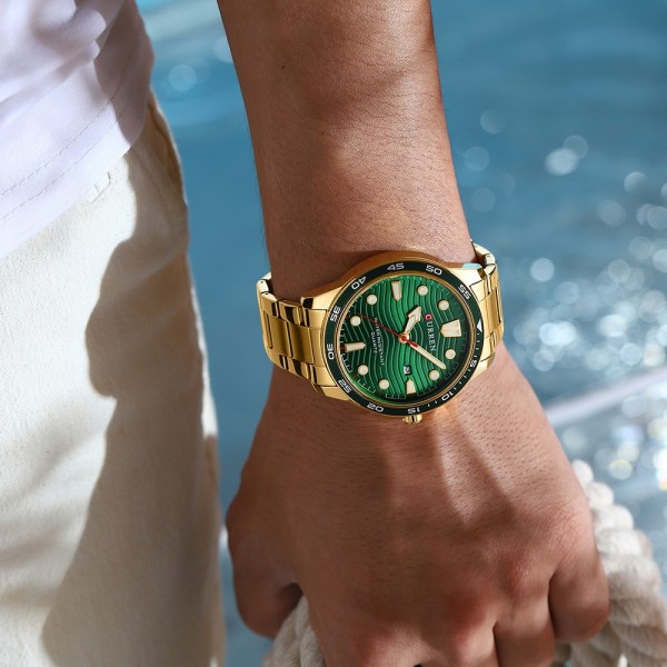 Годинник наручний Curren 8426 Gold-Green