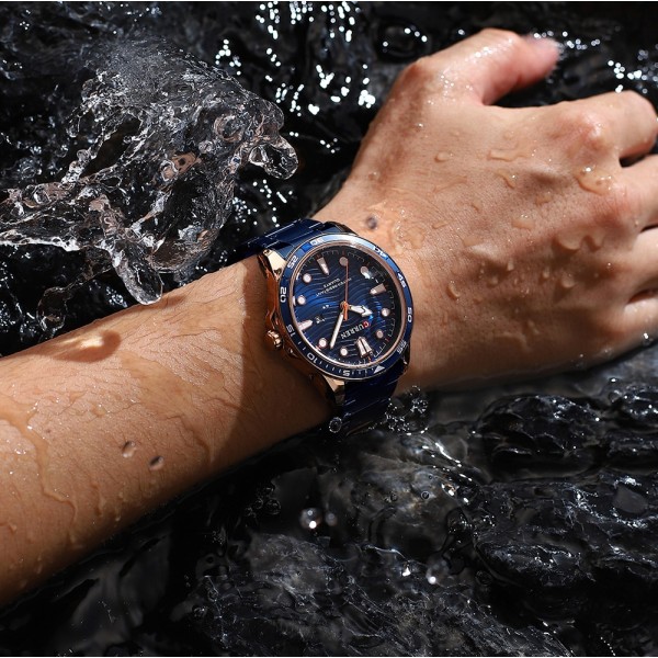 Годинник наручний Curren 8426 Blue-Gold