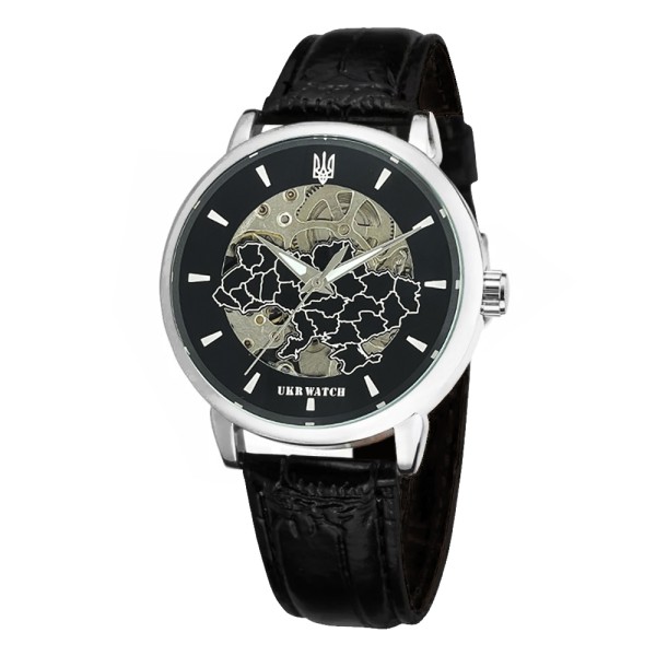 Годинник наручний Ukrwatch Україна Silver-Black