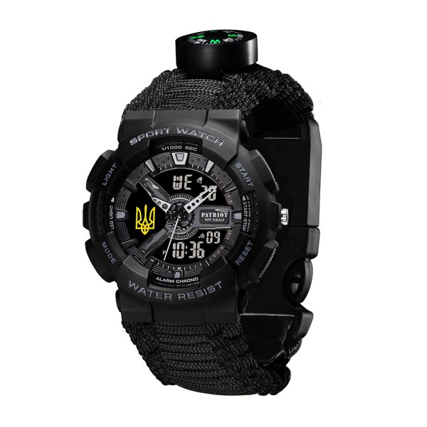 Patriot 005 Тризуб золото Black Паракордовий ремінець Black + Коробка