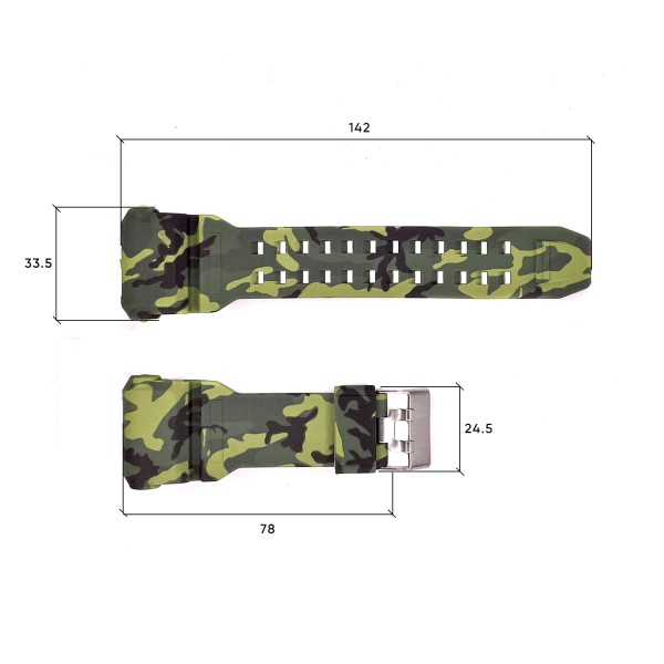 Ремінець для годинника Skmei 1968CMGN Camo Green