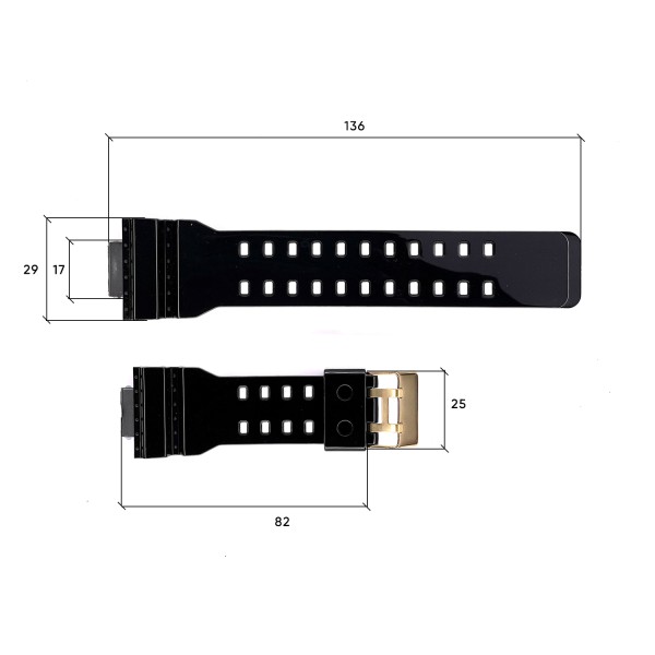 Ремінець для годинника Skmei 1834BKGD Black-Gold