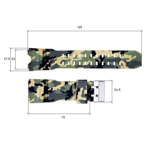 Ремінець для годинника Skmei 1155/1155BCMGR Camo Green
