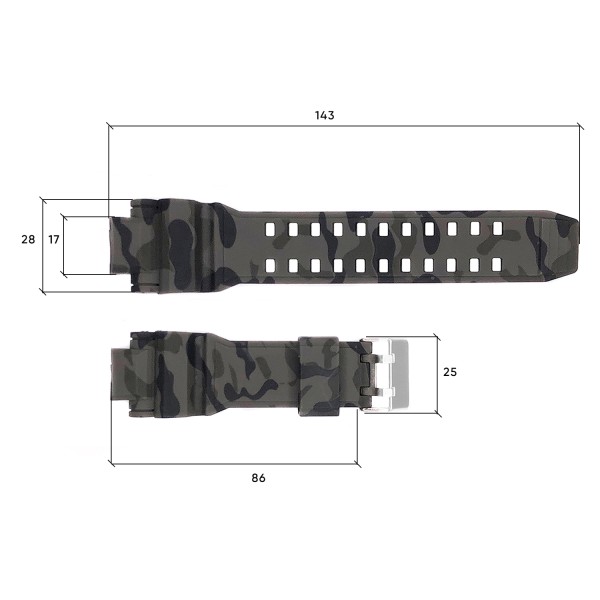 Ремінець для годинника Skmei 1617CMGY Camo Gray
