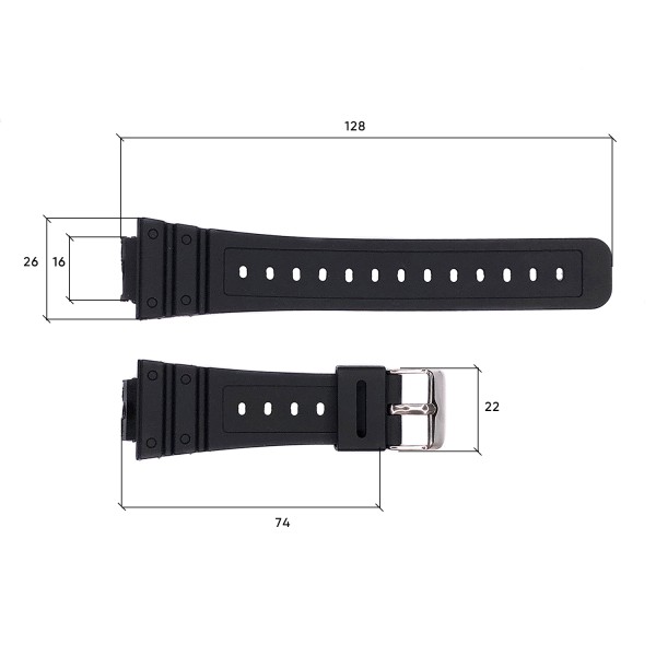 Ремешок для часов Skmei 1628BKBK Black-Black