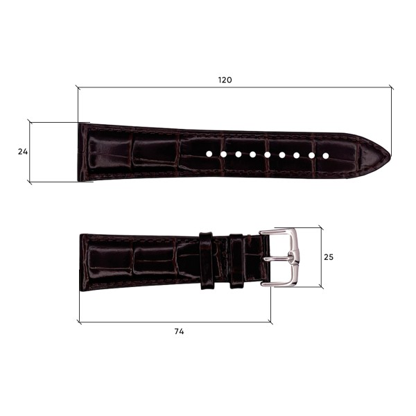 Шкіряний ремінець Premium 24х22 мм. Brown