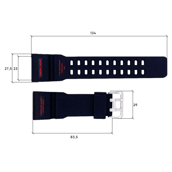 Ремінець для годинника Skmei 1356/1358/1680BKRD Black-Red