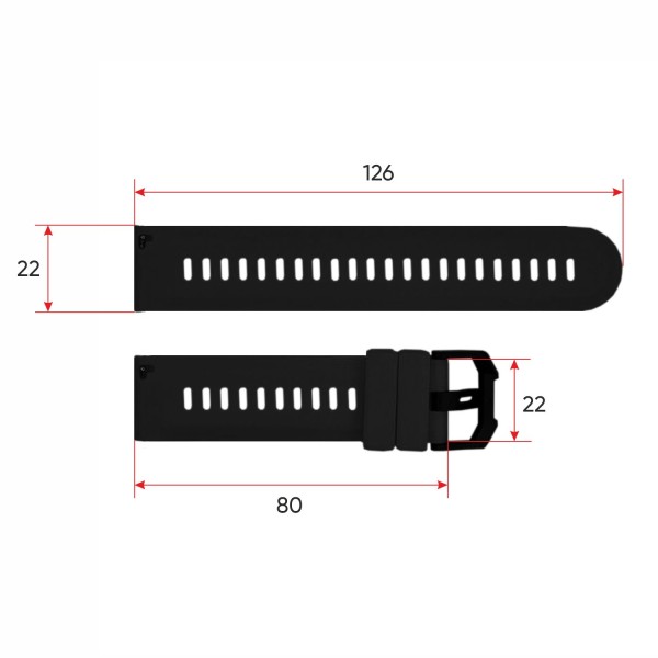Ремінець для смарт годинника Modfit Base T2 Black