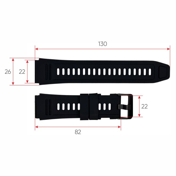 Ремінець для смарт годинника Modfit Combat Black