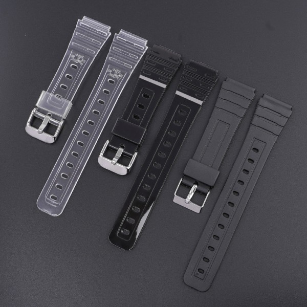 Ремінець для Casio G-Shock F-84/94/105, F-91W, AE1300 Jelly Transparent Silver