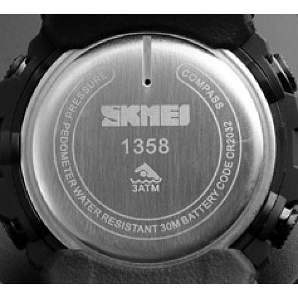 Годинник наручний Skmei 1358 Black Smart Watch Compass
