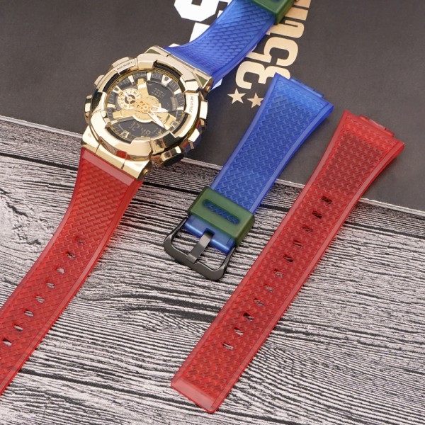 Ремінець для Casio G-Shock GA-100/110 Transl-Red-Blue GD
