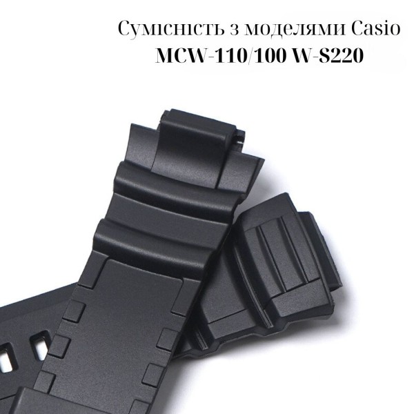 Ремінець для Casio G-Shock MCW-100H/110H, AE-2000/2100 W-S220, HDD-S100, WV-200 Red Black