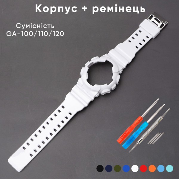 Ремінець + безель (рант) для Casio G-Shock GA-100 Black-Glossy SI