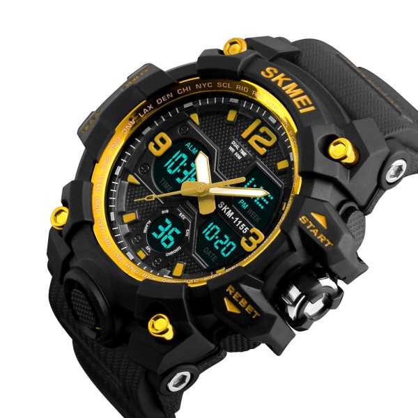 Годинник наручний Skmei 1155 Black-Gold
