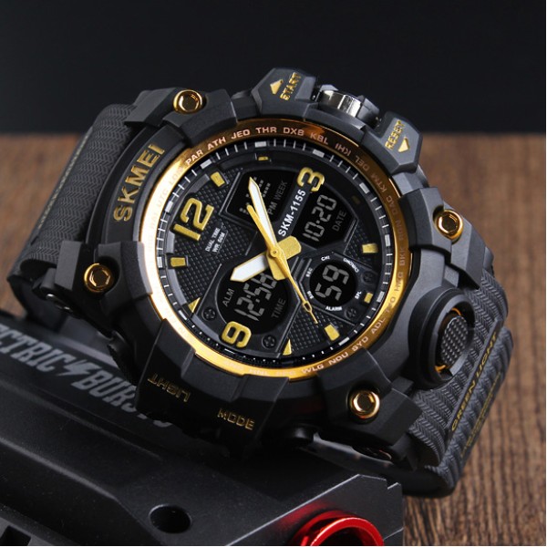 Годинник наручний Skmei 1155 Black-Gold