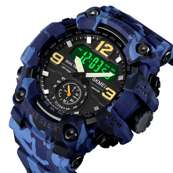 Годинник наручний Skmei 1637 Blue-Military