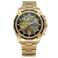Годинник наручний Forsining 8130 Gold-Black