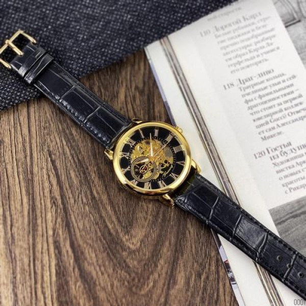 Годинник наручний Forsining 8099 Black-Gold-Black
