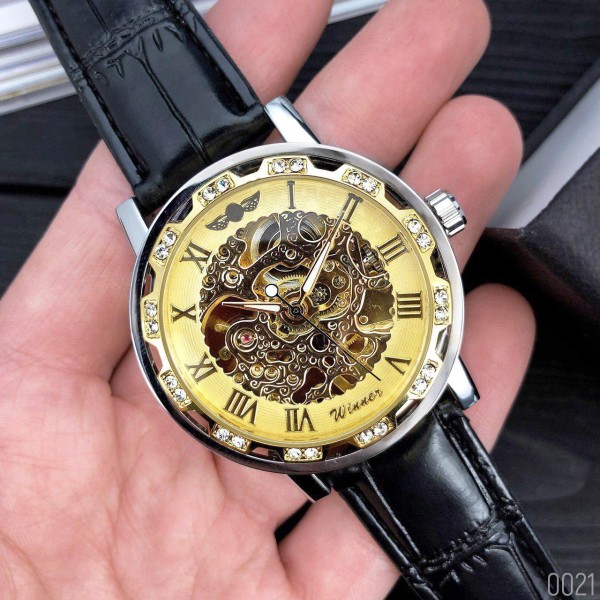 Winner 8012 Diamonds Automatic Black-Silver-Gold
