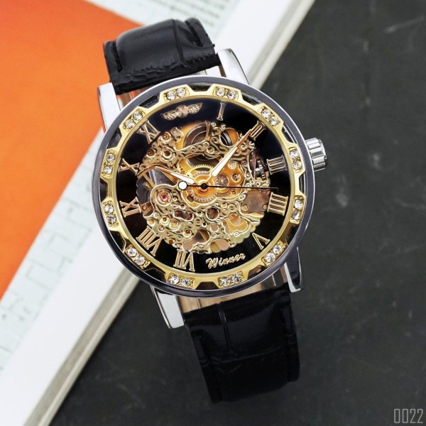 Winner 8012 Diamonds Automatic Black-Silver-Gold-Black