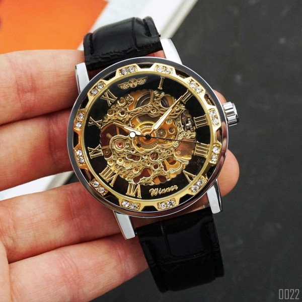 Winner 8012 Diamonds Automatic Black-Silver-Gold-Black