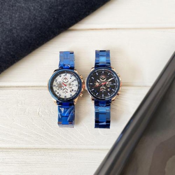 Годинник наручний Forsining 6909 Blue-Cuprum-White