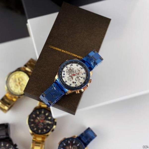 Годинник наручний Forsining 6909 Blue-Cuprum-White