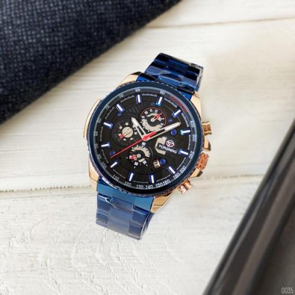 Годинник наручний Forsining 6909 Blue-Cuprum-Black