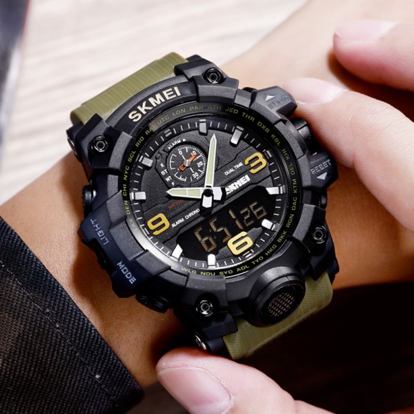 Годинник наручний Skmei 1586 Black-Military Wrisband