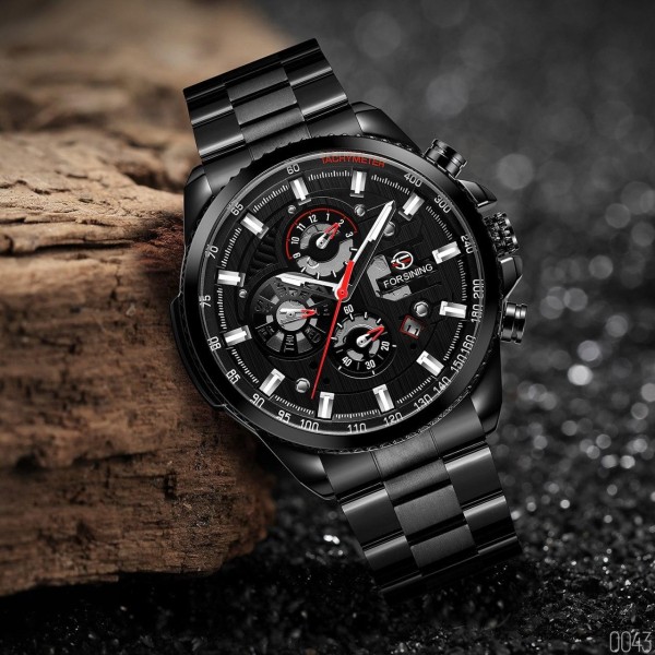 Forsining 6909 All Black-Red