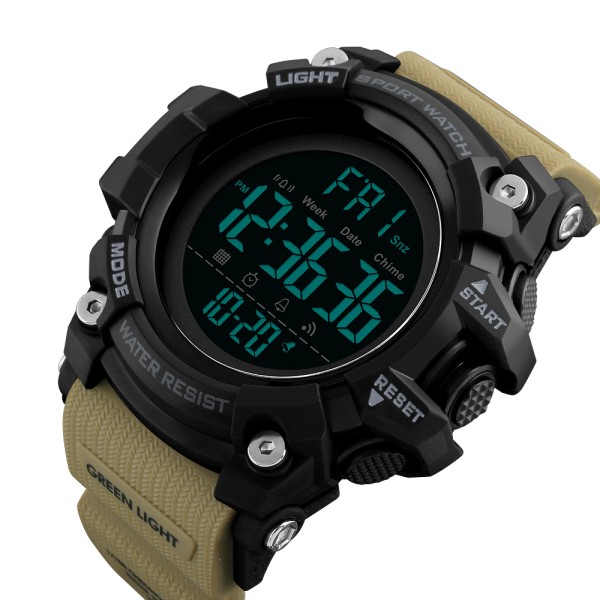 Годинник наручний Skmei 1384 Black-Khaki Wrisband