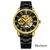 Годинник наручний Forsining 8099 Black-Gold