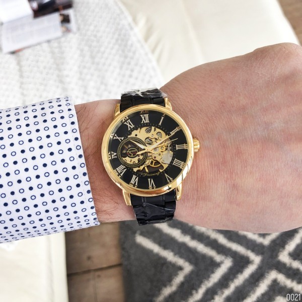 Годинник наручний Forsining 8099 Black-Gold