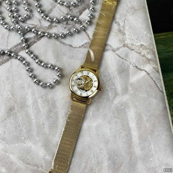 Годинник наручний Forsining 8099 Gold-White