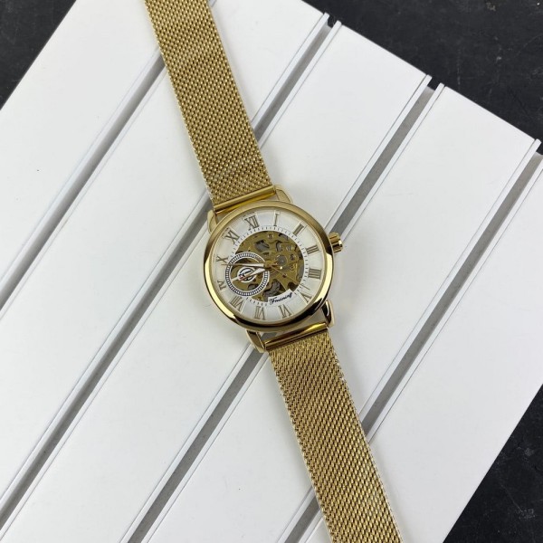 Годинник наручний Forsining 8099 Gold-White