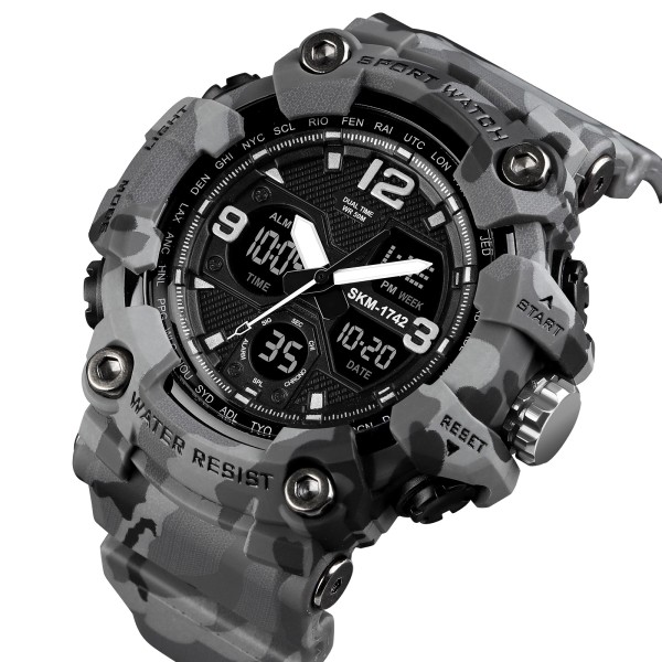 Годинник наручний Skmei 1742 Gray Military.