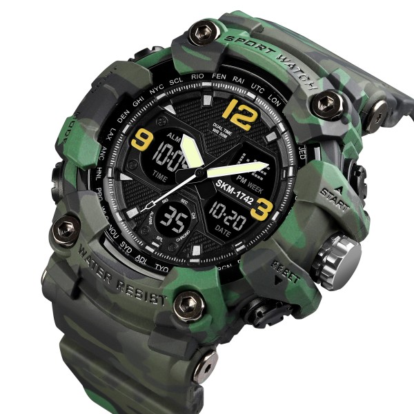 Годинник наручний Skmei 1742 Green Military