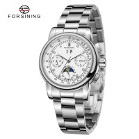 Годинник наручний Forsining 6918 Silver-White