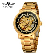 Годинник наручний Forsining 8173 Gold-Black Steel