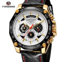 Годинник наручний Forsining 6910 Gold-White