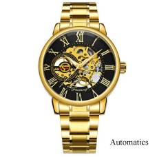 Годинник наручний Forsining 8099A Gold-Black Metal