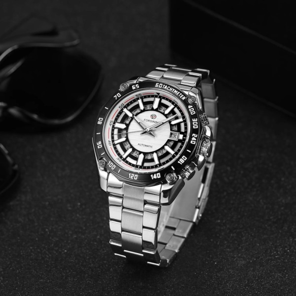 Forsining 8279 Silver-Black-White