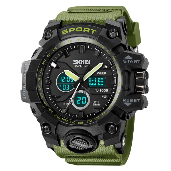Годинник наручний Skmei 2197AG Army Green